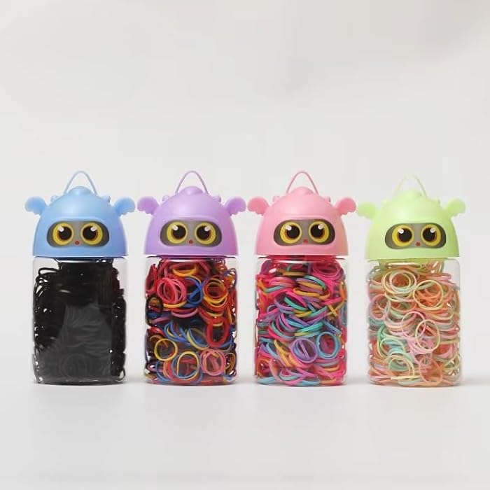 Elastic Rubber Bands for Kids - Durable Ponytail Holders for Children, No-Tangle Hair Accessories - Asstored Color - Image 4